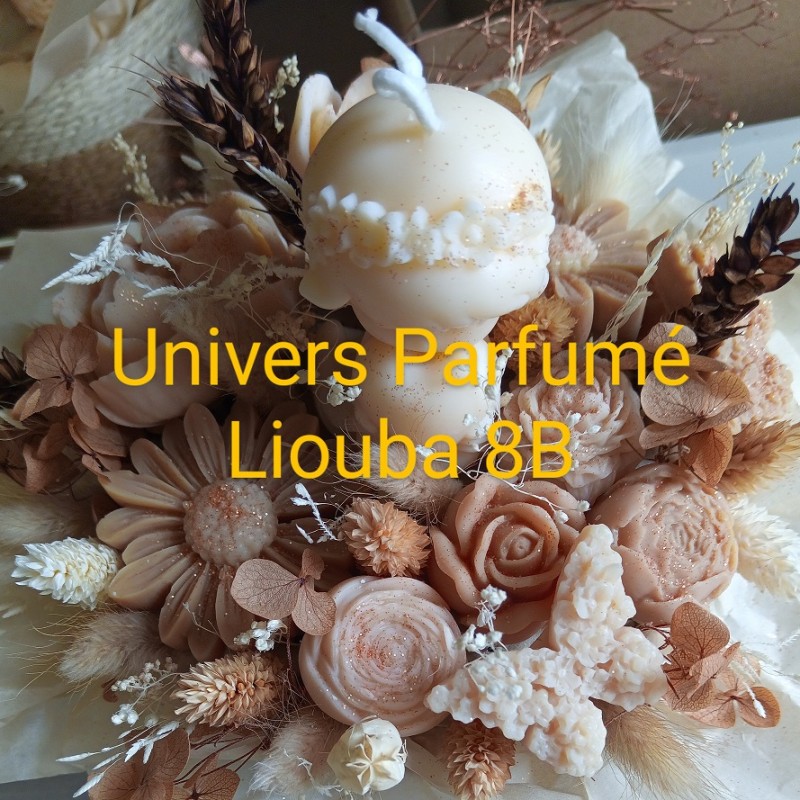 Bouquet de Fleurs de Cire Caramel & Crème